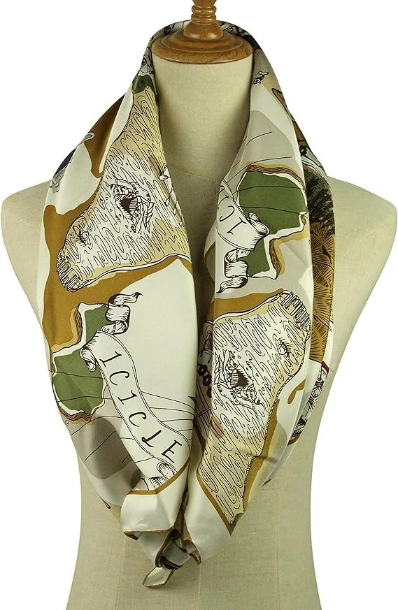 Custom 100% Silk Twill Luxury Scarf For Lady