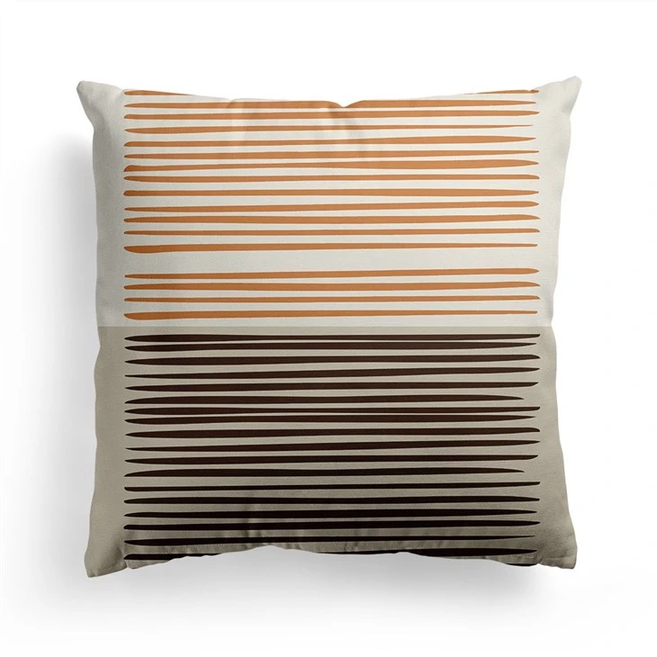 New Nordic Orange Geometric Throw Pillowcase Floral Print Home Pillowcase